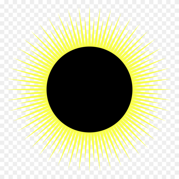 Солнечное затмение на прозрачном фоне