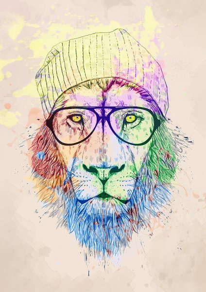 Лев хипстер