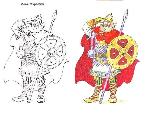 Богатыри. Раскраска