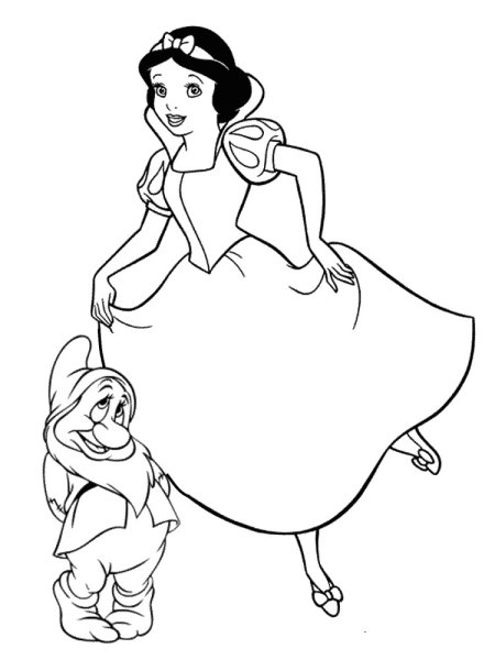 Раскраски принцессы Диснея Белоснежка