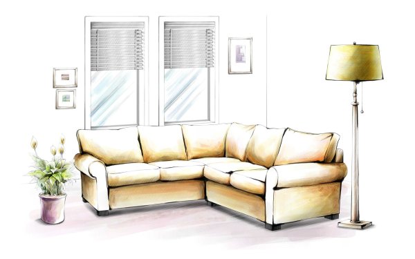 Интерьер рисунок