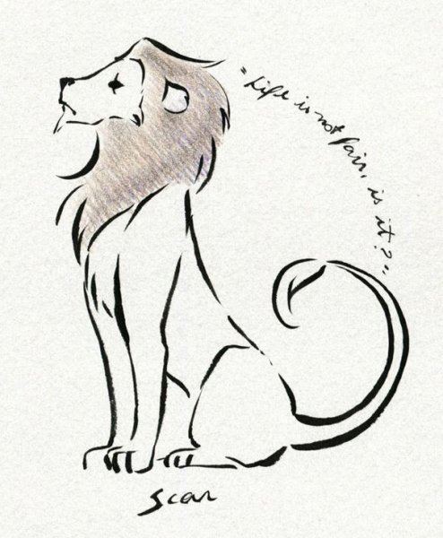 Знак зодиака Лев рисунок карандашом