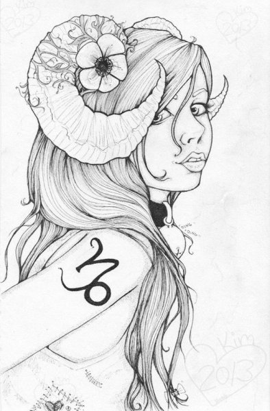 Тату Овен для девушек эскизы