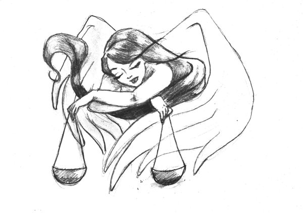 Весы эскизы девушка