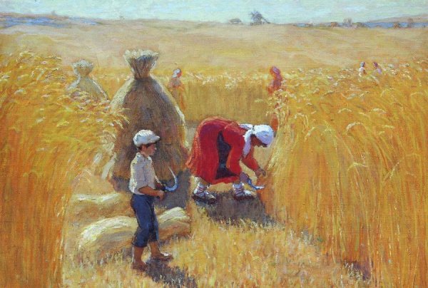 Борис Кустодиев жатва