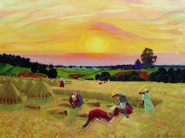 Борис Кустодиев жатва