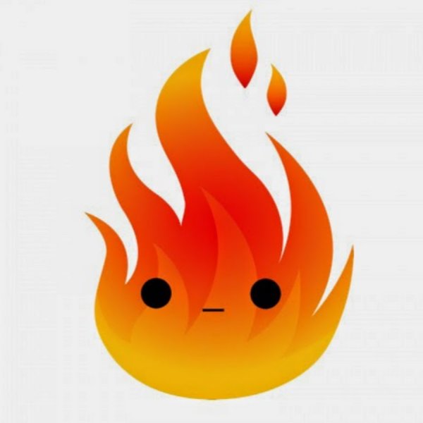 Мультяшный огонь с глазами