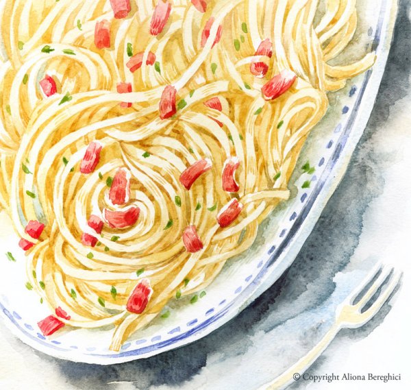 Паста карбонара арт