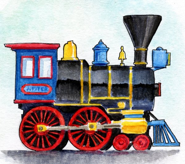 Современное рисование паровоз