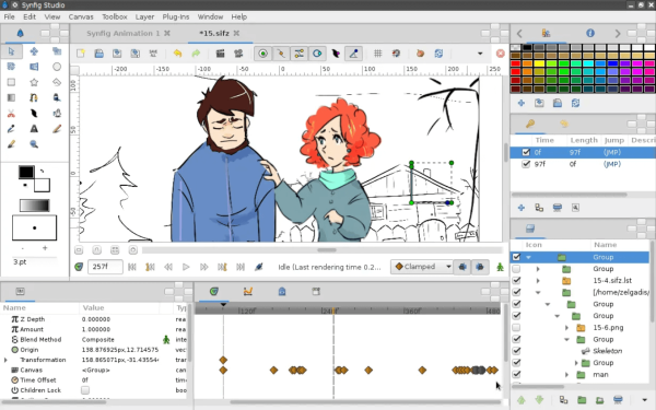 Synfig Studio Интерфейс