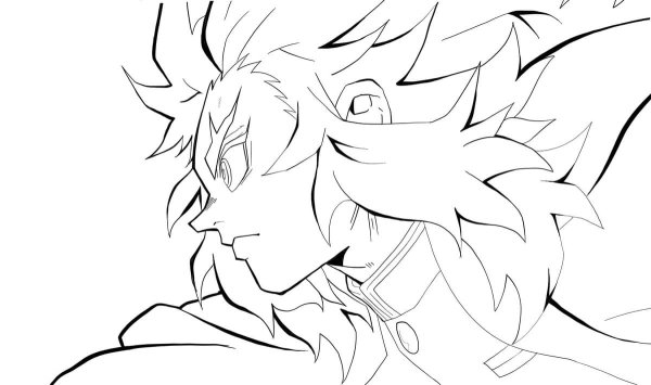 Ренгоку рисунок для срисовки