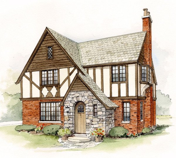 Стиль Тюдор (Tudor Revival Cottage)