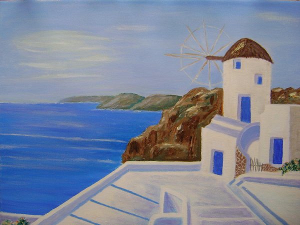 Нарисовать пейзаж Греции