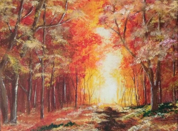 Осеннее утро детские рисунки