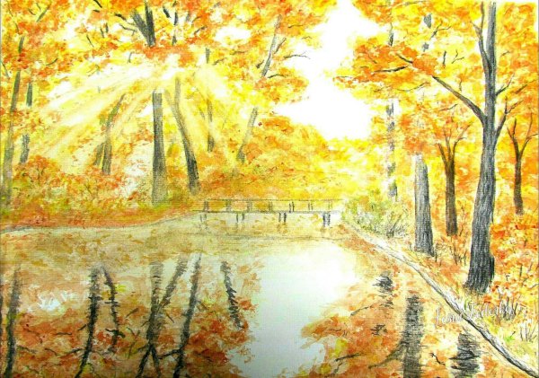Осеннее утро живопись