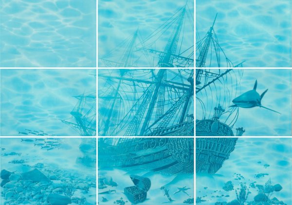 Плитка лазурь Березакерамика корабль