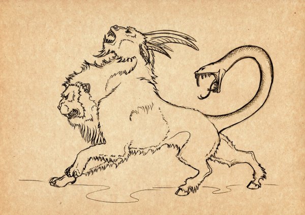 Химера карандашом