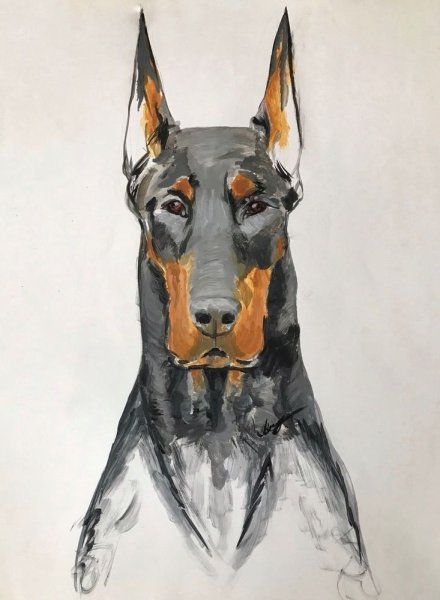 Доберман пинчер арт