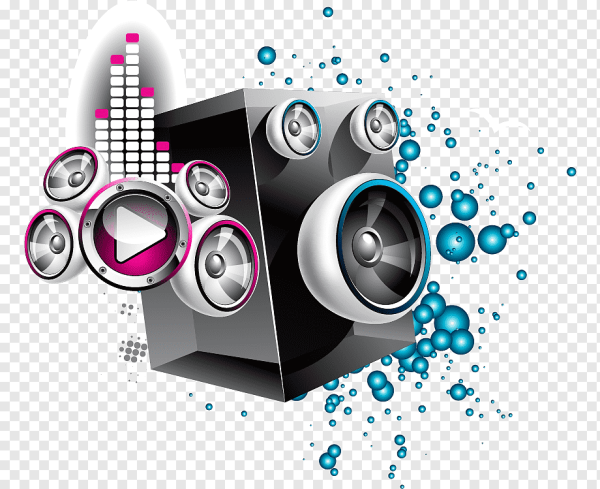 Музыкальные колонки на прозрачном фоне