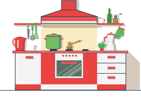 Интерьер кухни для детей