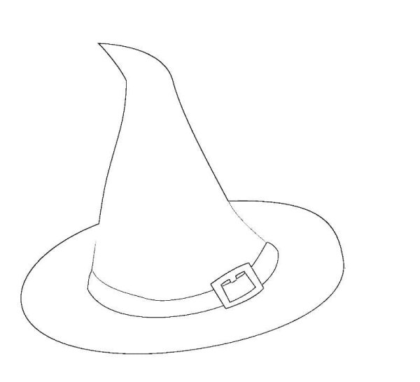 Шляпа ведьмы трафарет