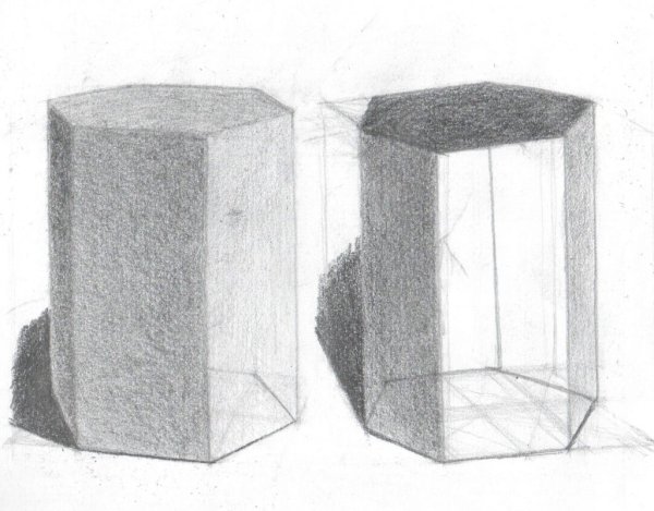 Построение шестиугольной Призмы в перспективе