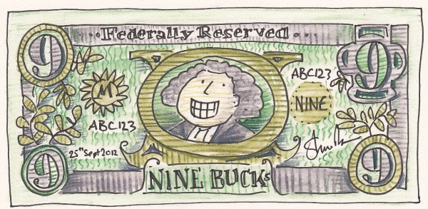 Нарисовать бумажные деньги