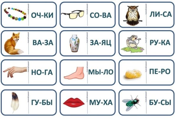 Карточки для чтения дошкольникам