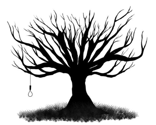 Мрачное дерево силуэт