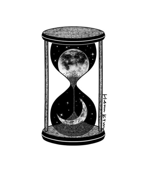 Песочные часы черно белые