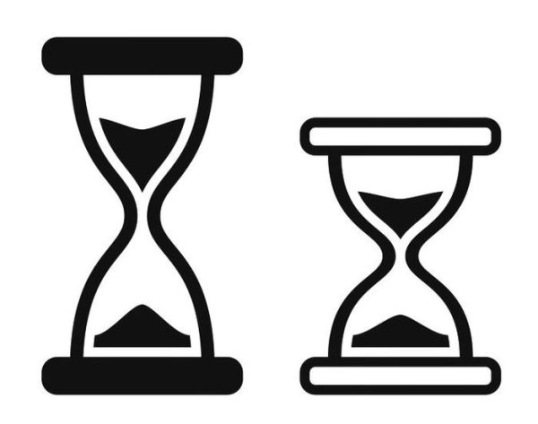 Песочные часы черно белые