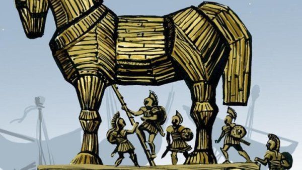 Троянский конь древней Греции рисунок