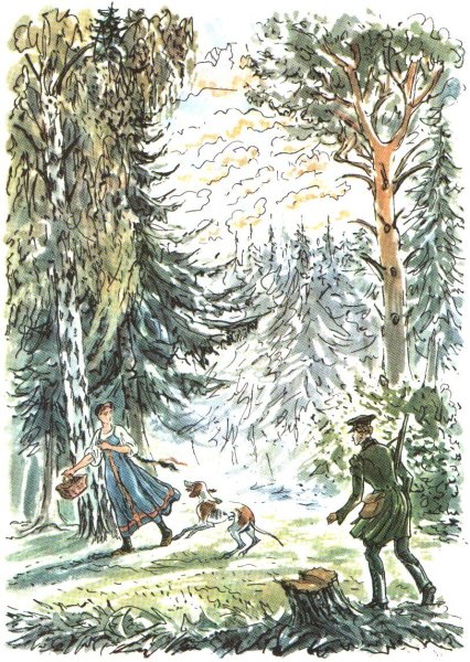 Берестов барышня крестьянка иллюстрация