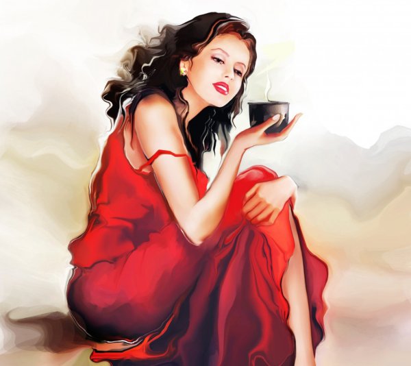 Красивая женщина рисунок