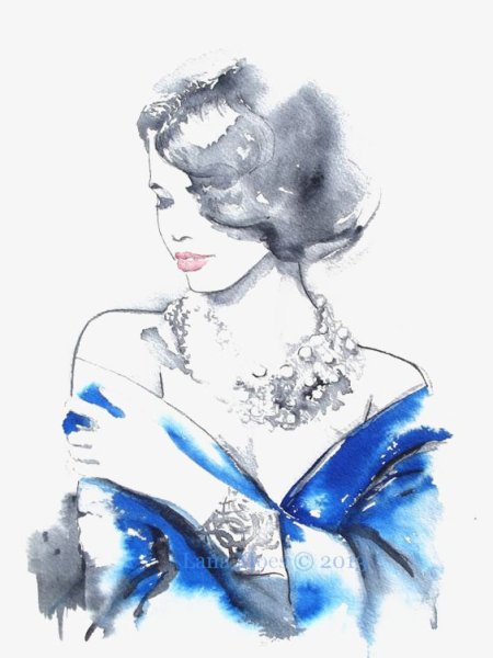 Фэшн иллюстрации акварелью