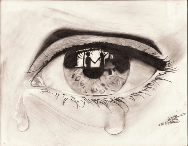 Рисунки карандашом глаза со слезами