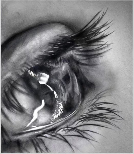 Глаз со слезой карандашом