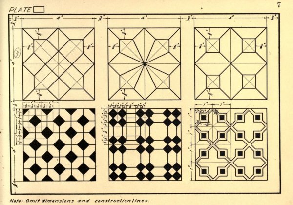 Орнамент в квадрате из геометрических фигур