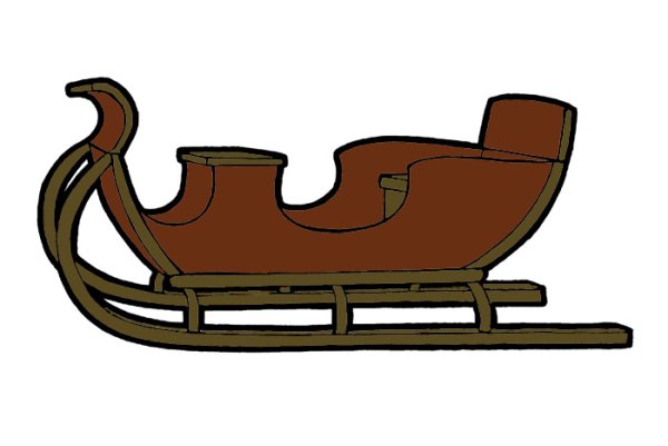 Санки раскраска