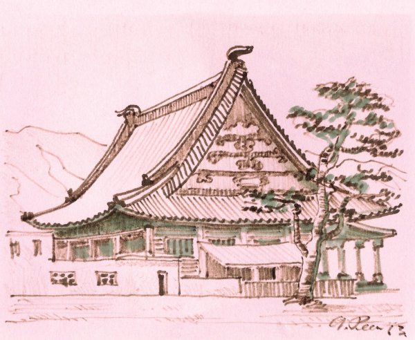 Японские постройки рисунок