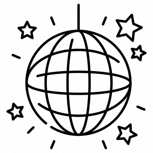 Диско шар нарисованный