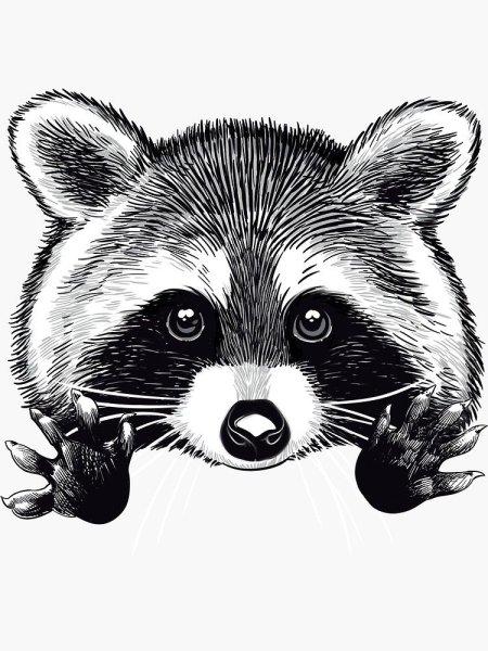 Енот нарисовать реалистично