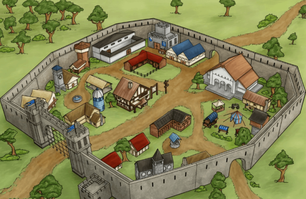 Средневековая деревня феодальное поместье