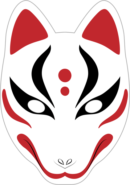 Кицунэ демон Лис маска