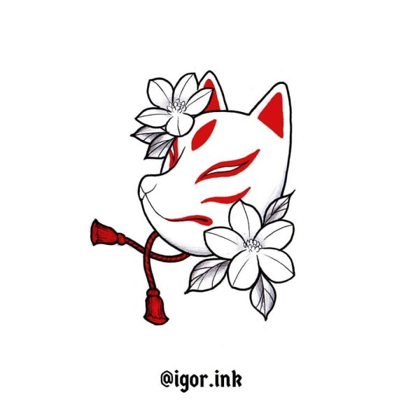 Японские маски Кицунэ тату