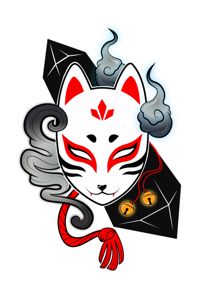 Японская маска Кицунэ арт