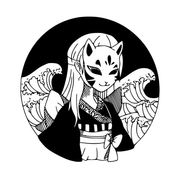 Маска Кицунэ эскиз