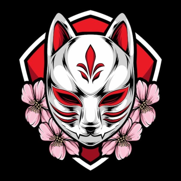 Маска маска Кицунэ тату