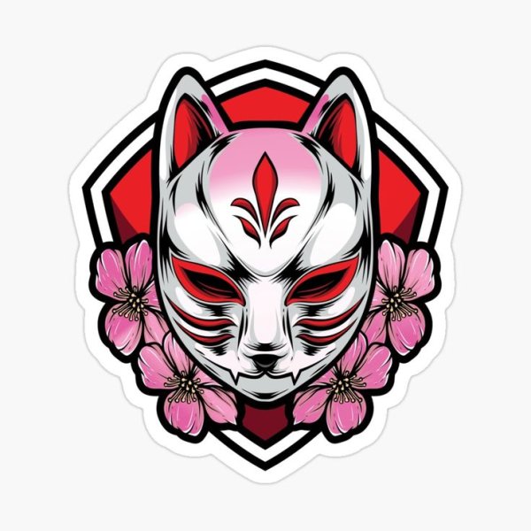 Кицунэ Oni маска тату