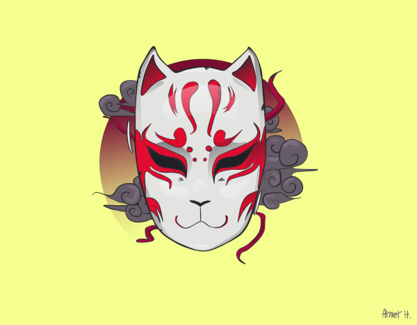 Японские маски демонов Кицунэ